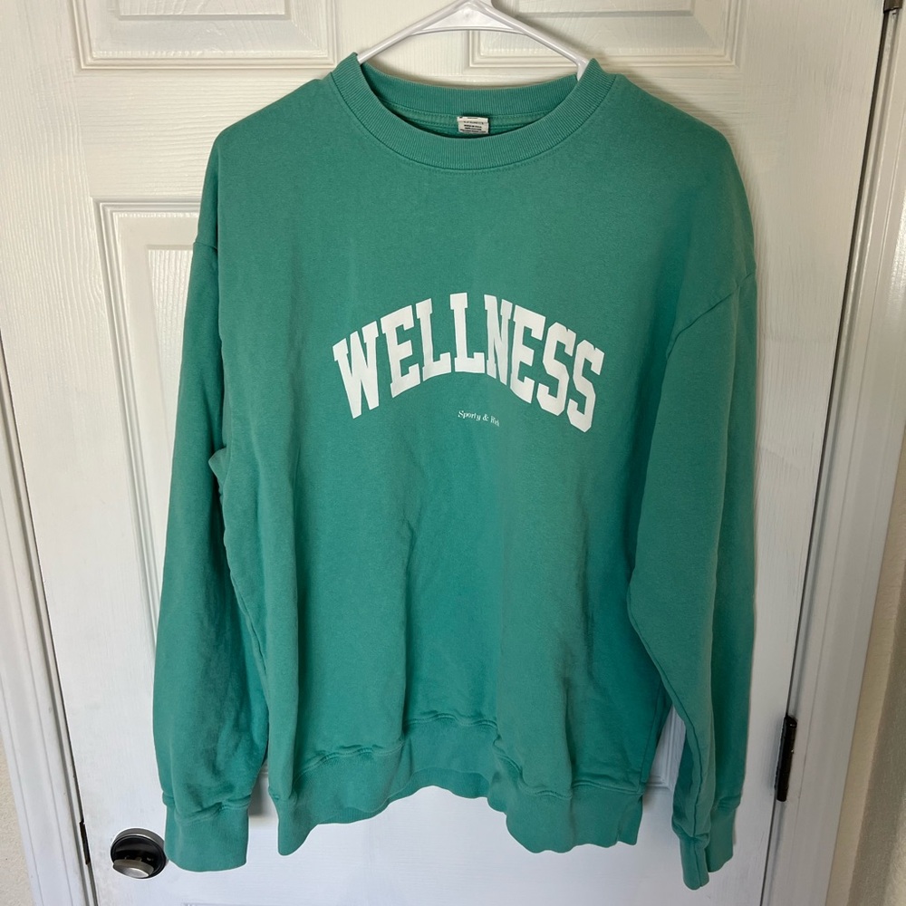Sporty & Rich Teal Wellness Sweater